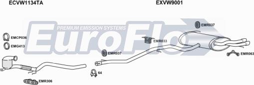 EuroFlo VWTIG20D 3008A - Exhaust System car-mod.net