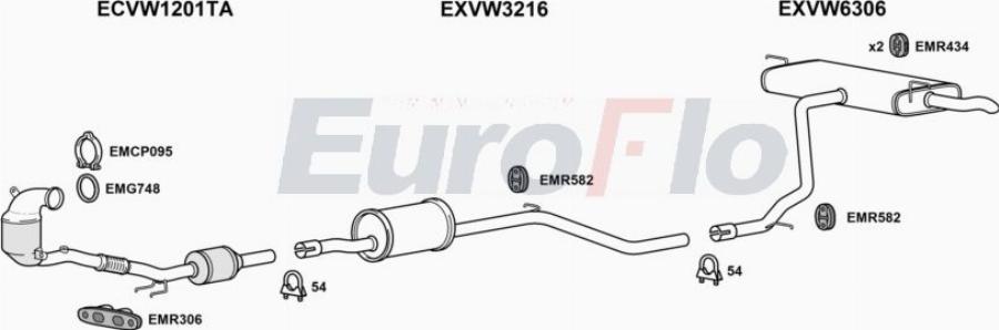 EuroFlo VWTOUR12 6005 - Exhaust System car-mod.net