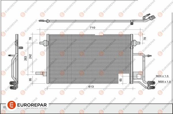 EUROREPAR 1609636180 - Condenser, air conditioning car-mod.net
