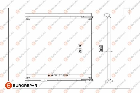 EUROREPAR 1610163580 - Condenser, air conditioning car-mod.net
