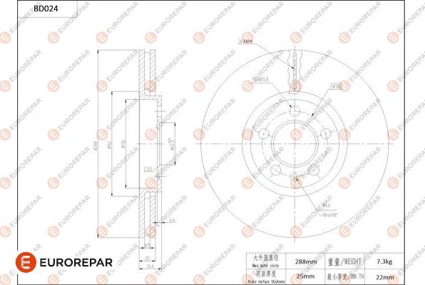 EUROREPAR 1684246680 - Brake Disc car-mod.net