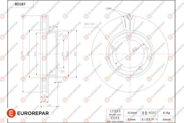 EUROREPAR 1684262980 - Brake Disc car-mod.net
