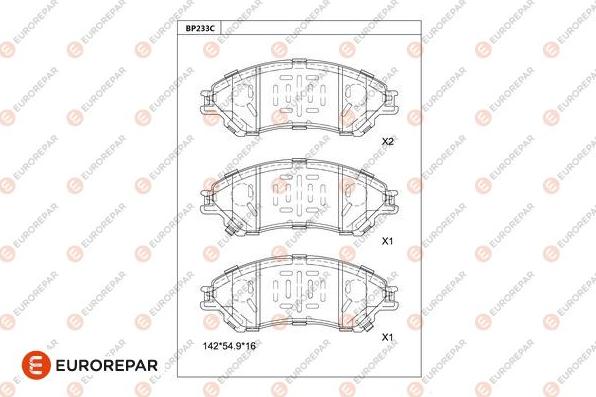 EUROREPAR 1681246480 - Brake Pad Set, disc brake car-mod.net