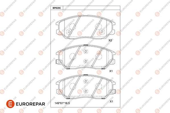 EUROREPAR 1681250380 - Brake Pad Set, disc brake car-mod.net