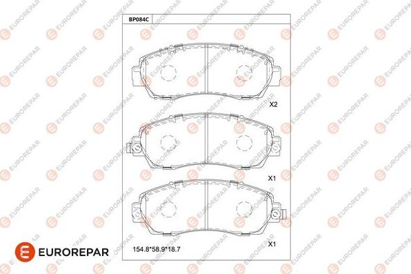 EUROREPAR 1681207380 - Brake Pad Set, disc brake car-mod.net