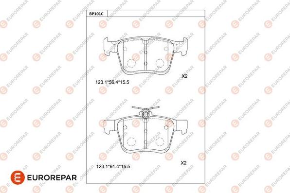 EUROREPAR 1681215980 - Brake Pad Set, disc brake car-mod.net