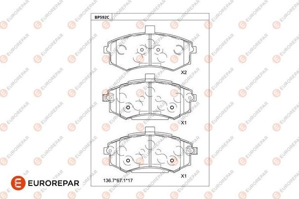 EUROREPAR 1681216480 - Brake Pad Set, disc brake car-mod.net