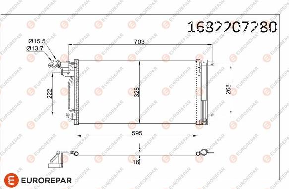 EUROREPAR 1682207380 - Condenser, air conditioning car-mod.net