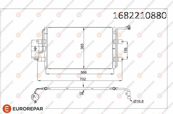 EUROREPAR 1682210880 - Condenser, air conditioning car-mod.net