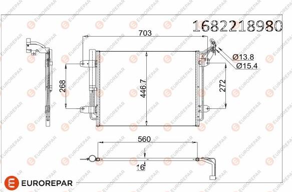 EUROREPAR 1682218980 - Condenser, air conditioning car-mod.net