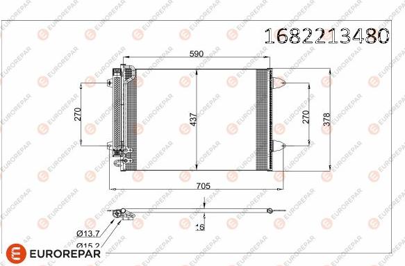 EUROREPAR 1682213480 - Condenser, air conditioning car-mod.net