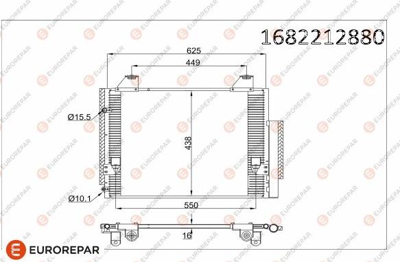 EUROREPAR 1682212880 - Condenser, air conditioning car-mod.net