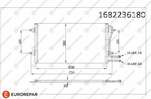 EUROREPAR 1682236180 - Condenser, air conditioning car-mod.net