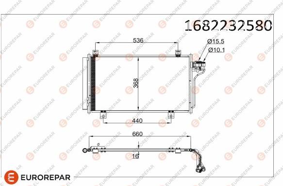 EUROREPAR 1682232580 - Condenser, air conditioning car-mod.net
