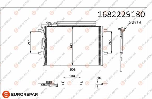 EUROREPAR 1682229180 - Condenser, air conditioning car-mod.net
