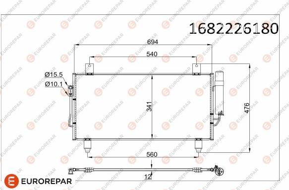 EUROREPAR 1682226180 - Condenser, air conditioning car-mod.net
