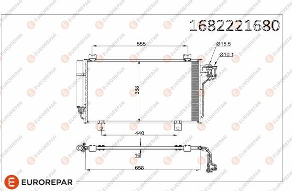 EUROREPAR 1682221680 - Condenser, air conditioning car-mod.net