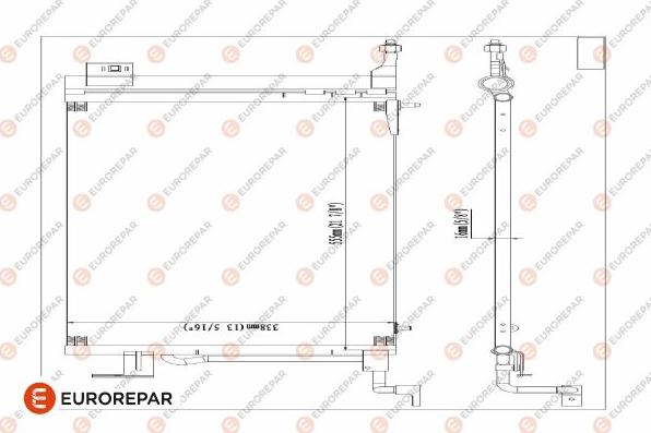 EUROREPAR E163305 - Condenser, air conditioning car-mod.net