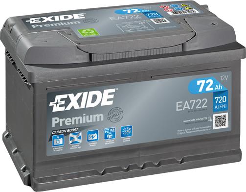 Exide EA722 - Starter Battery car-mod.net