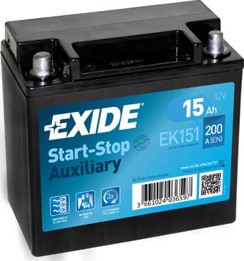 Exide EK151 - Starter Battery car-mod.net