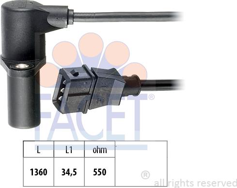 FACET 9.0040 - Crankshaft position sensor, RPM car-mod.net