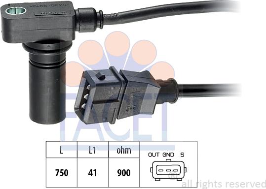 FACET 9.0066 - Crankshaft position sensor, RPM car-mod.net