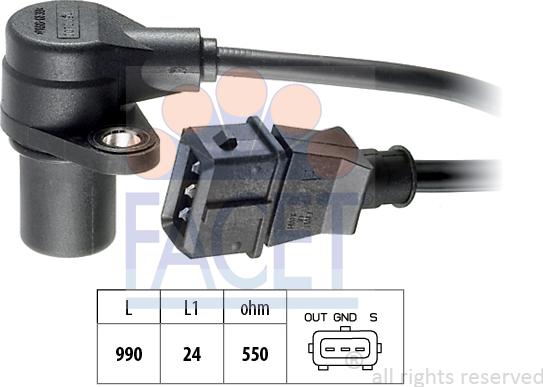 FACET 9.0073 - Crankshaft position sensor, RPM car-mod.net