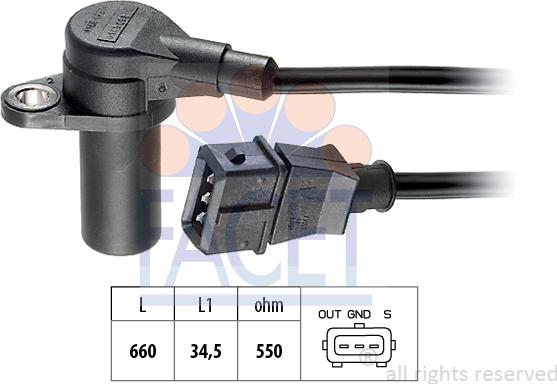 FACET 9.0149 - Crankshaft position sensor, RPM car-mod.net