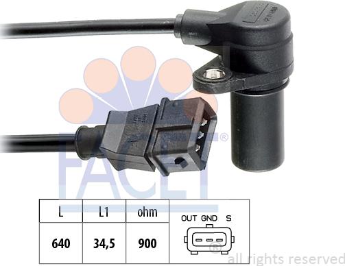 FACET 9.0155 - Crankshaft position sensor, RPM car-mod.net