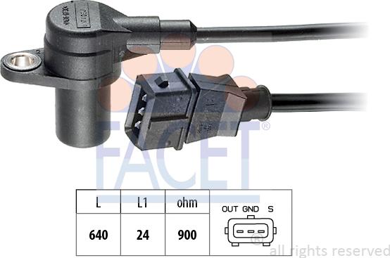 FACET 9.0132 - Crankshaft position sensor, RPM car-mod.net