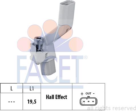 FACET 9.0708 - Crankshaft position sensor, RPM car-mod.net