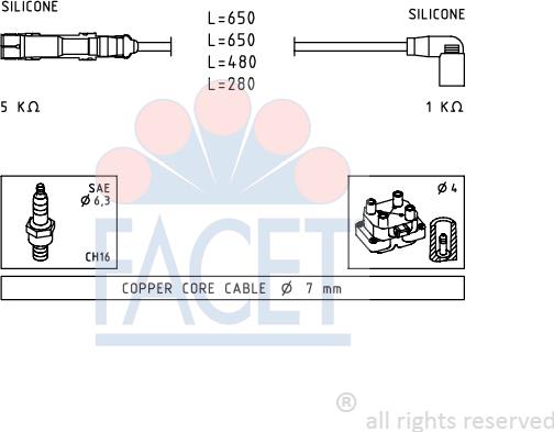 FACET 4.9585 - Ignition Cable Kit car-mod.net