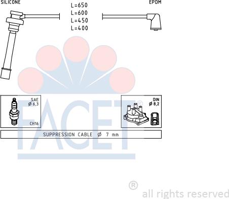FACET 4.9278 - Ignition Cable Kit car-mod.net