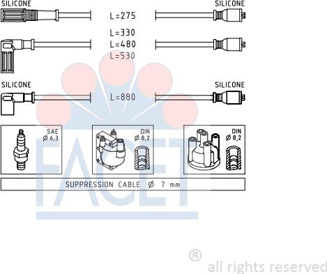 FACET 4.8354 - Ignition Cable Kit car-mod.net