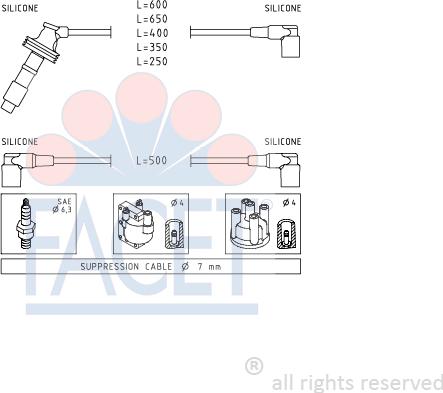 FACET 4.7064 - Ignition Cable Kit car-mod.net