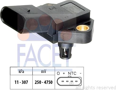 FACET 10.3388 - Sensor, boost pressure car-mod.net