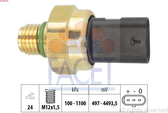 FACET 25.0014 - Sender Unit, oil pressure car-mod.net