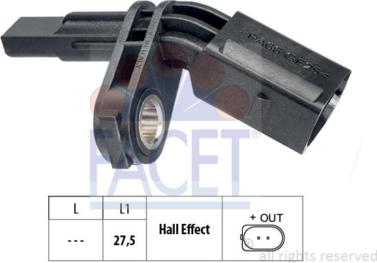 FACET 21.0007 - ABS sensor, wheel speed car-mod.net