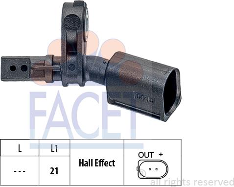 FACET 21.0010 - ABS sensor, wheel speed car-mod.net