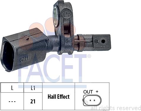 FACET 21.0011 - ABS sensor, wheel speed car-mod.net