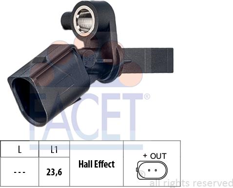 FACET 21.0013 - ABS sensor, wheel speed car-mod.net