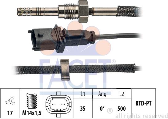 FACET 22.0131 - Sensor of exhaust gas Temperature car-mod.net