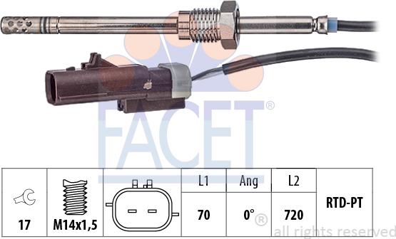 FACET 22.0365 - Sensor of exhaust gas Temperature car-mod.net