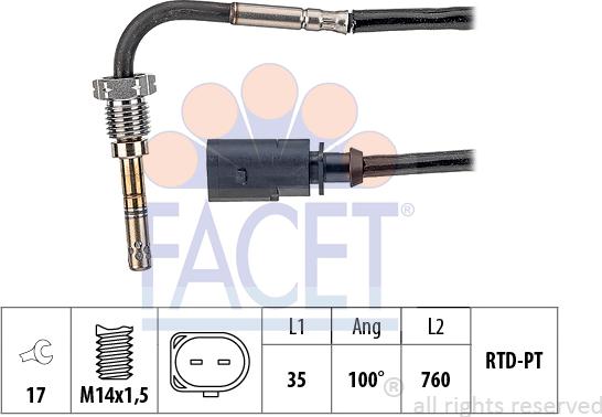 FACET 22.0314 - Sensor of exhaust gas Temperature car-mod.net