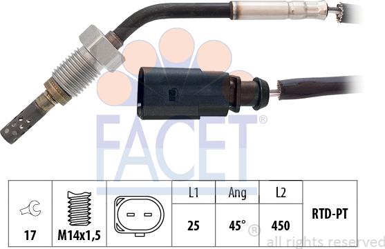 FACET 22.0287 - Sensor of exhaust gas Temperature car-mod.net