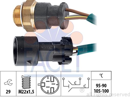 FACET 7.5644 - Temperature Switch, radiator / air conditioner fan car-mod.net