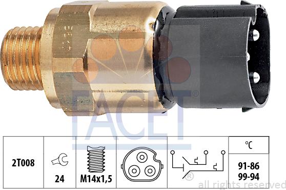 FACET 7.5617 - Temperature Switch, radiator / air conditioner fan car-mod.net