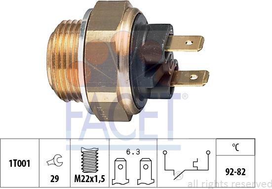 FACET 7.5016 - Temperature Switch, radiator / air conditioner fan car-mod.net