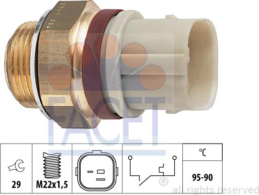FACET 7.5197 - Temperature Switch, radiator / air conditioner fan car-mod.net