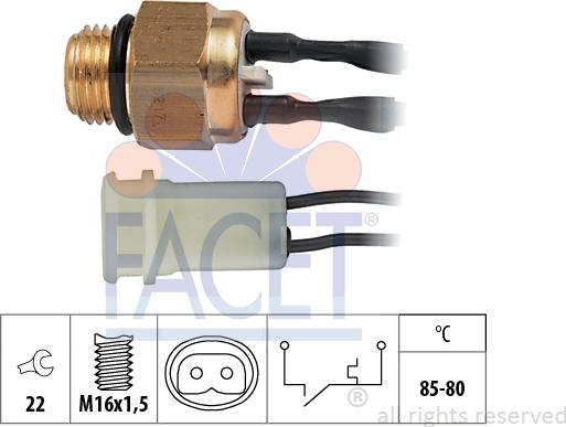 FACET 7.5217 - Temperature Switch, radiator / air conditioner fan car-mod.net